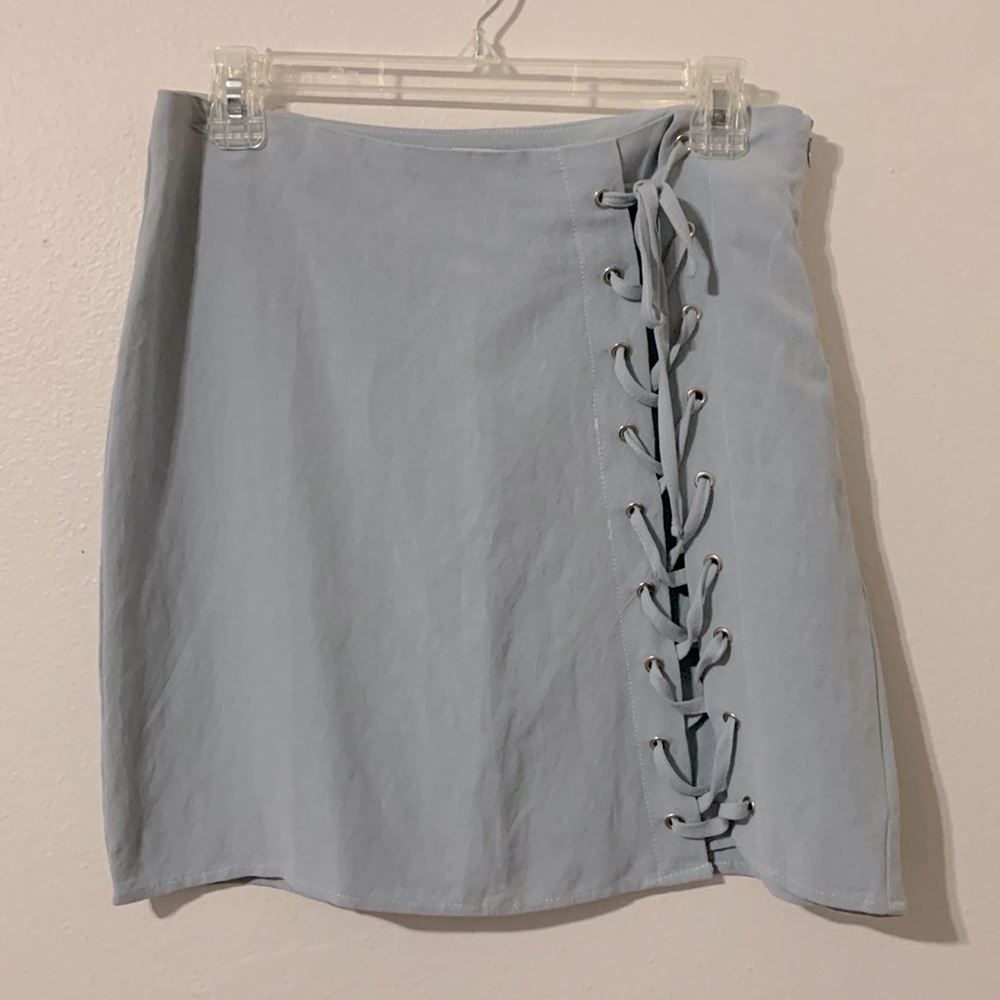 TOBI Blue Skirt 55% Linen 45% Rayon Lining 100%Rayon Size M/M Used